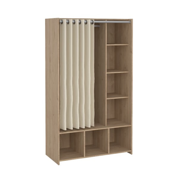 Bielo-béžová šatníková skriňa v dekore duba 105x180 cm Kit – Tvilum-image-2