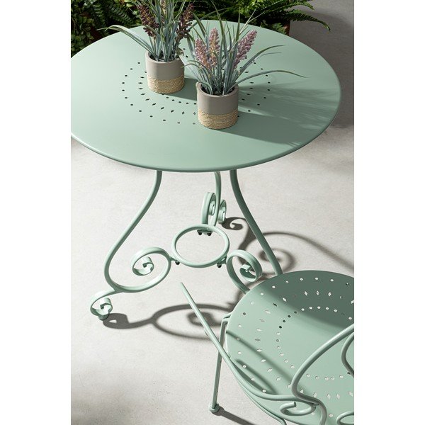 Kovová záhradná stolička v mentolovej farbe Etienne – Bizzotto-image-1