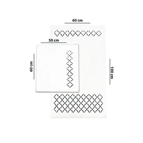 Krémovobiele kúpeľňové predložky v súprave 2 ks 60x100 cm Luxury – Foutastic-image-3