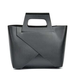 Čierna kožená kabelka Carla Ferreri Cross