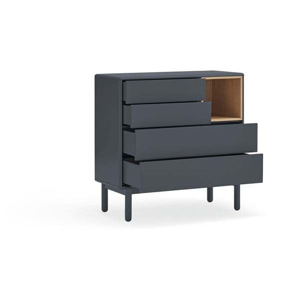 Tmavosivá nízka komoda 90x90 cm Corvo - Teulat-image-4