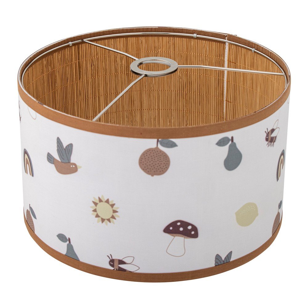 Biele/hnedé detské tienidlo s textilným tienidlom ø 34 cm Agnes – Bloomingville Mini