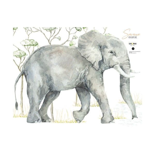 Nástenná samolepka slona Dekornik, 87 x 65 cm