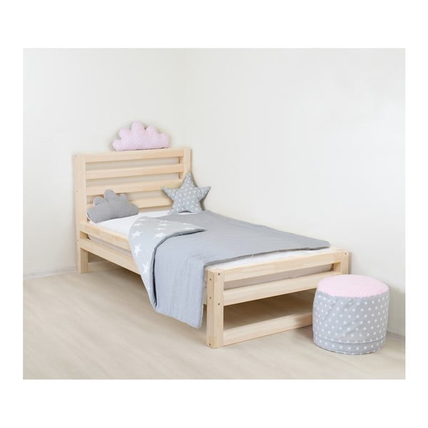 Detská drevená jednolôžková posteľ Benlemi DeLuxe Naturalisimo, 160 × 90 cm