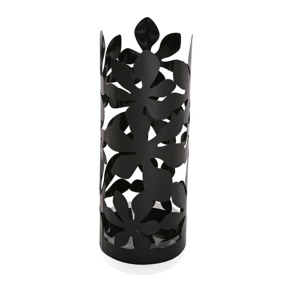 Čierny kovový stojan na dáždniky Versa Flores, výška 49 cm