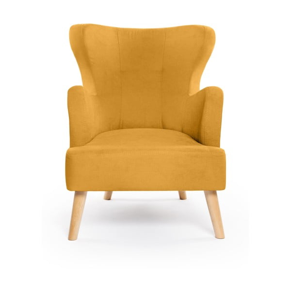 Kreslo ušiak v horčicovej farbe Noemye – Bonami Selection-image-2