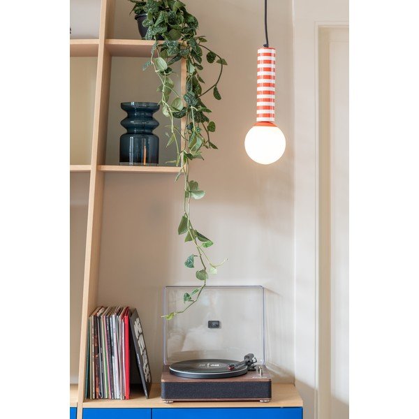 Červené kovové závesné svietidlo ø 12 cm Rayado Retro – Leitmotiv-image-1