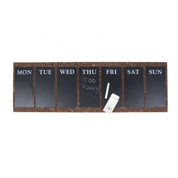 Nástenná tabuľa s týždenným plánovačom PT LIVING Cork, 78 × 25 cm
