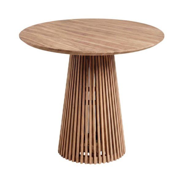 Okrúhly jedálenský stôl z tíkového dreva v prírodnej farbe ø 90 cm Jeanette – Kave Home