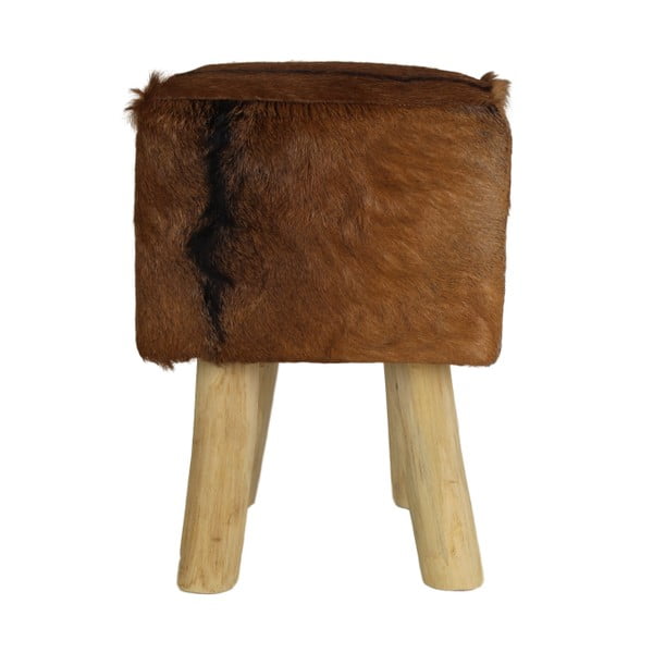 Stolička z teakového dreva s kožušinou HSM Collection Goat