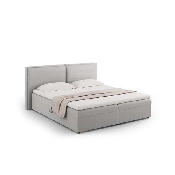 Svetlosivá boxspring posteľ s úložným priestorom 180x200 cm Arendal – Cosmopolitan Design-image-1