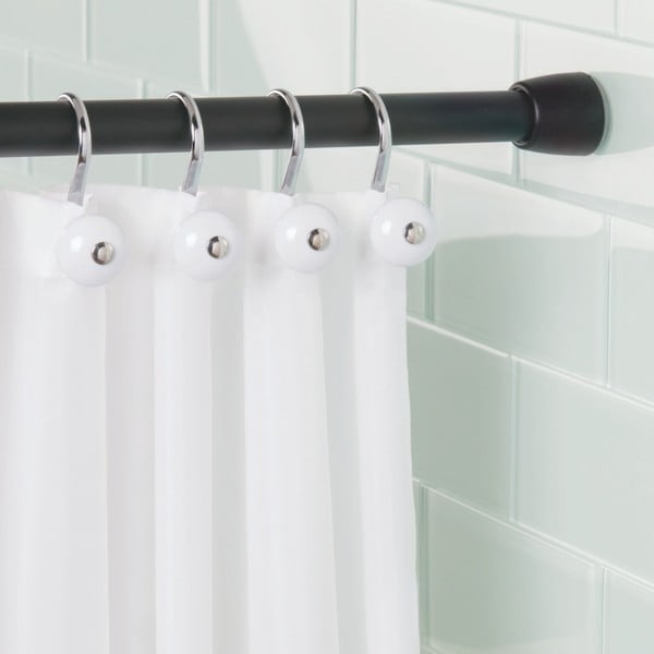 Čierna tyč na sprchový záves s nastaviteľnou dĺžkou InterDesign Cameo, 127 - 221 cm-image-2