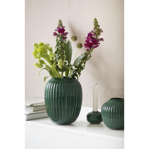 Zelená kameninová váza Kähler Design Hammershoi, výška 20 cm-image-3