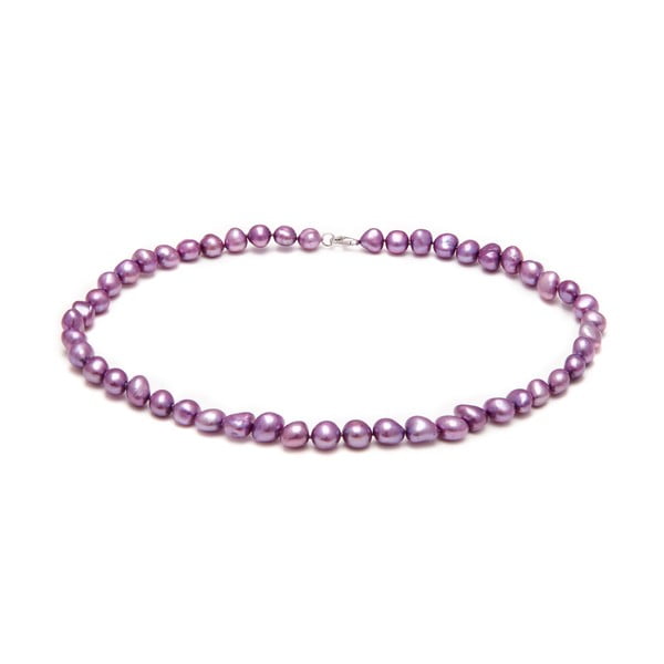 Náhrdelník z riečnych periel GemSeller Pyrola, fialové perly