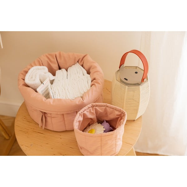 Svetloružové látkové detské úložné boxy v súprave 2 ks ø 30x20 cm Bambie Vintage Nude – Lorena Canals-image-4