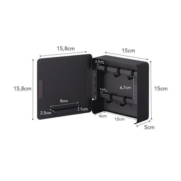 Nástenná kovová skrinka na kľúče Tower – YAMAZAKI-image-4