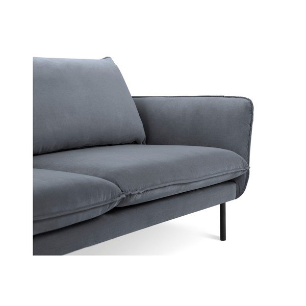 Sivá zamatová pohovka Cosmopolitan Design Vienna, 160 cm-image-3