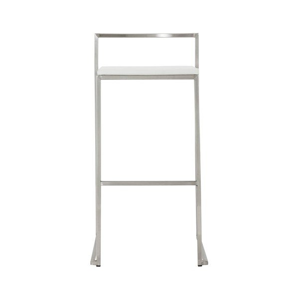 Barová stolička s bielym sedadlom z pravej kože Kokoon Meto, výška 74 cm-image-3