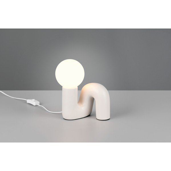 Slonovinová keramická stolová lampa (výška  21,5 cm) Quinn – Reality-image-1