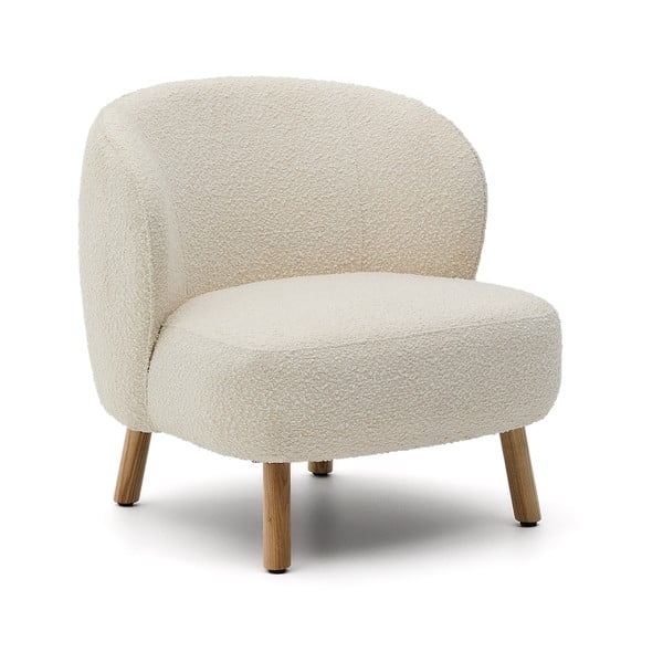 Krémové kreslo z textílie buklé Ulit – Kave Home