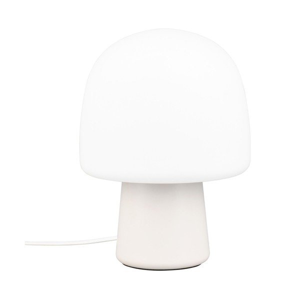 Biela stolová lampa so skleneným tienidlom (výška 27 cm) Steen – Trio