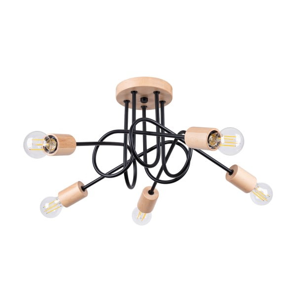 Stropné svietidlo v čierno-prírodnej farbe 15x61 cm Tumber – Sollux