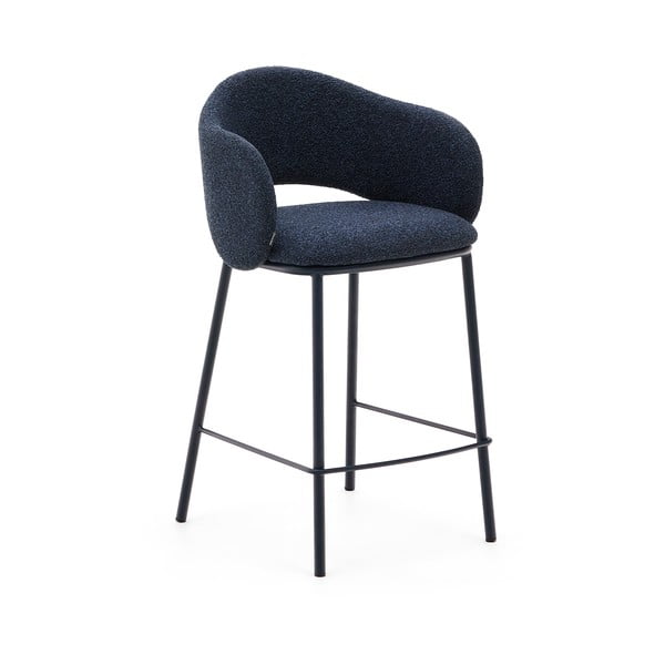 Tmavomodrá barová stolička (výška sedadla 65 cm) Maina – Kave Home