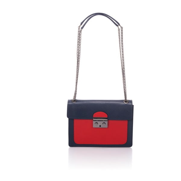 Modro-červená kožená kabelka Markes Luctoso