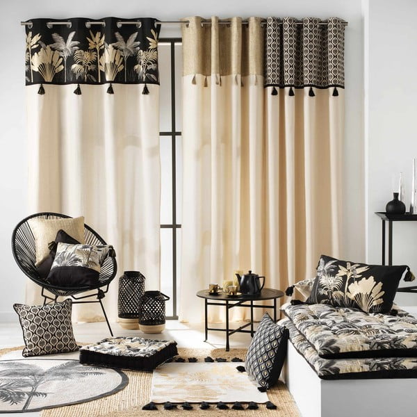 Čierno-béžový záves 140x240 cm Karaba – douceur d'intérieur-image-4