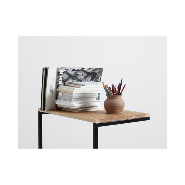 Stôl s čiernou podnožou s doskou z masívneho dubu CustomForm Lupe-image-3