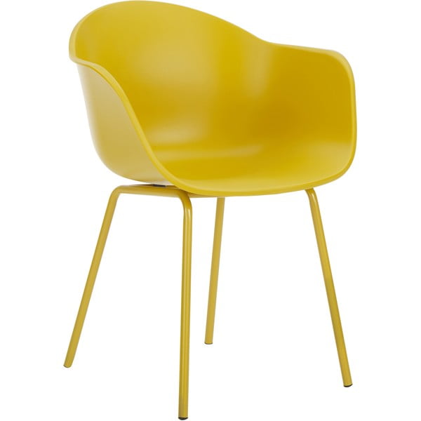 Žltá stolička s kovovým podnožím Westwing Collection Claire