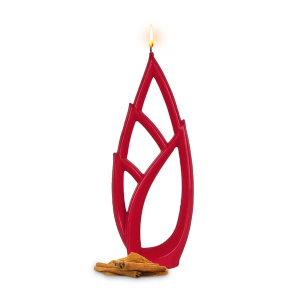 Červená vonná sviečka s vôňou škorice Alusi Livia Grande, 6 hodín horenia