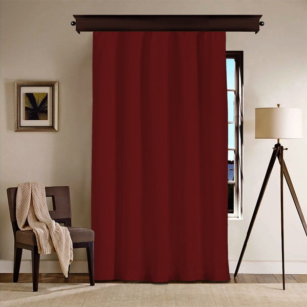 Tmavočervený záves Curtain Lermo, 140 × 260 cm
