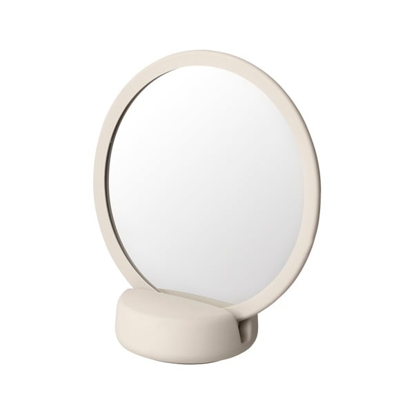 Krémovo-biele stolové kozmetické zrkadlo Blomus, výška 18,5 cm