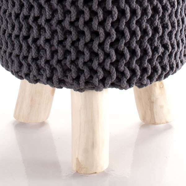 Sivý pletený puf Tomasucci Knit-image-4