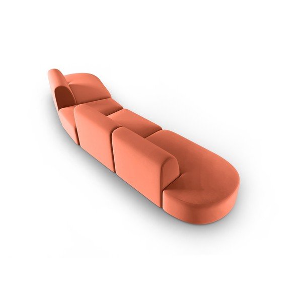 Ružová zamatová pohovka pravý roh 428 cm Paolo – Milo Casa-image-3