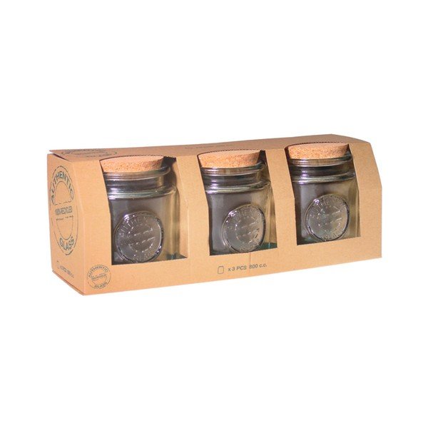 Sada 3 dóz z recyklovaného skla Ego Dekor Authentic, 800 ml-image-1