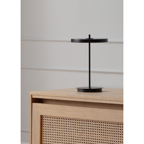 Čierna kovová LED stolová lampa s kovovým tienidlom (výška 31 cm) Asteria Move – UMAGE-image-3