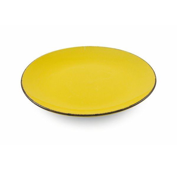 Sada 6 žltých kameninových tanierov Villa d´Este Baita, ø 27 cm