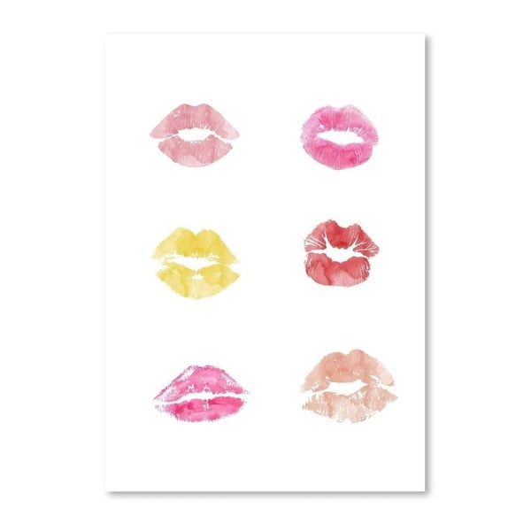 Plagát Americanflat Lipstick Kisses, 30 x 42 cm