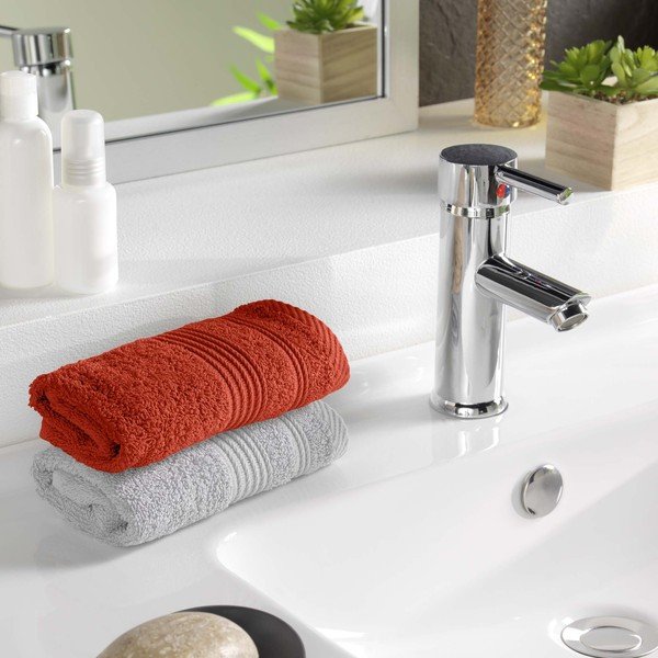 Froté bavlnený uterák v tehlovej farbe 30x50 cm Tendresse – douceur d'intérieur-image-1