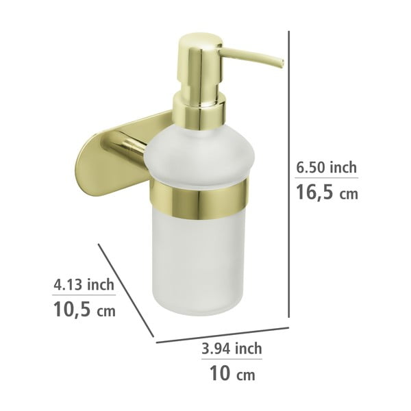 Samodržiaci dávkovač mydla z nerezovej ocele v zlatej farbe 0.2 l Orea Gold – Wenko-image-3