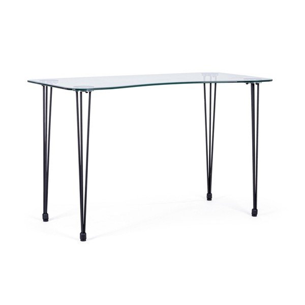 Pracovný stôl so sklenenou doskou 60x120 cm Rondo – Bizzotto