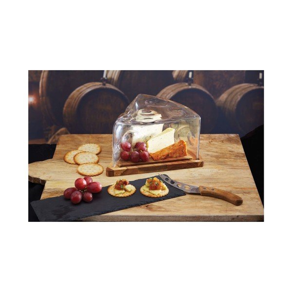 Podnos na syr s poklopom Kitchen Craft Master Glass-image-1