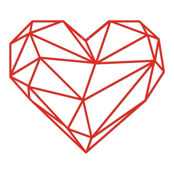 Červená kovová nástenná dekorácia Wall Decor Heart