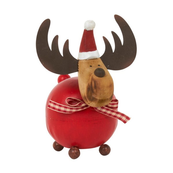 Dekorácia Archipelago Red Round Reindeer, 14 cm
