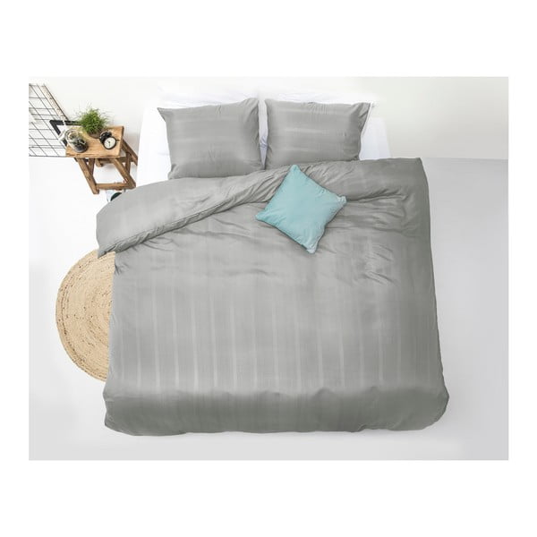 Sivé obliečky na dvojlôžko z mikroperkálu Sleeptime Satin Montreal, 240 × 220 cm