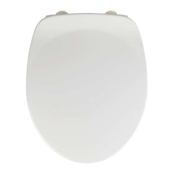 Biele WC sedadlo s jednoduchým zatváraním Wenko Armonia, 44,5 x 37 cm