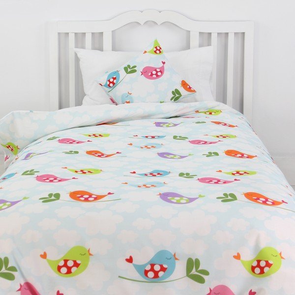 Detské bavlnené obliečky na paplón a vankúš Mr. Fox Little Birds, 140 × 200 cm-image-1