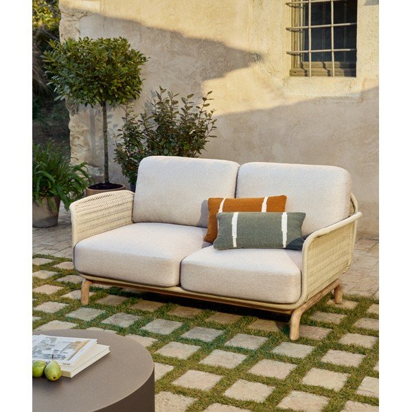 Béžová čalúnená záhradná pohovka Alipa – Kave Home-image-1